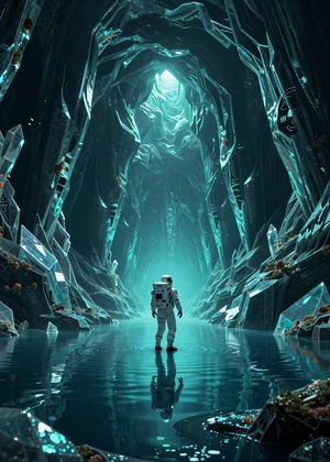 Rooms of Echo - sci-fi exploration game in vast crystalline alien caverns